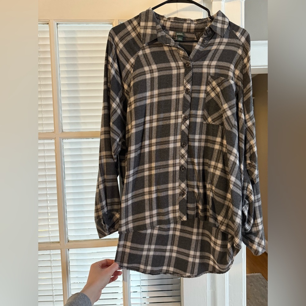 Wildfable oversized grey flannel size L